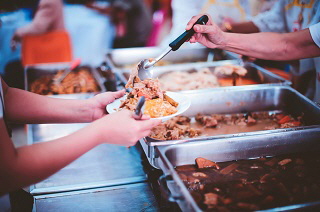Free meals from a soup kitchen